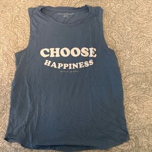 Spiritual Gangster Blue 'Choose Happiness' Muscle Tee